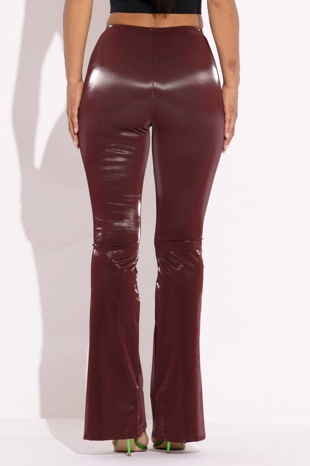 Velvet Pu Flared Pants - Flip Flop Dynasty