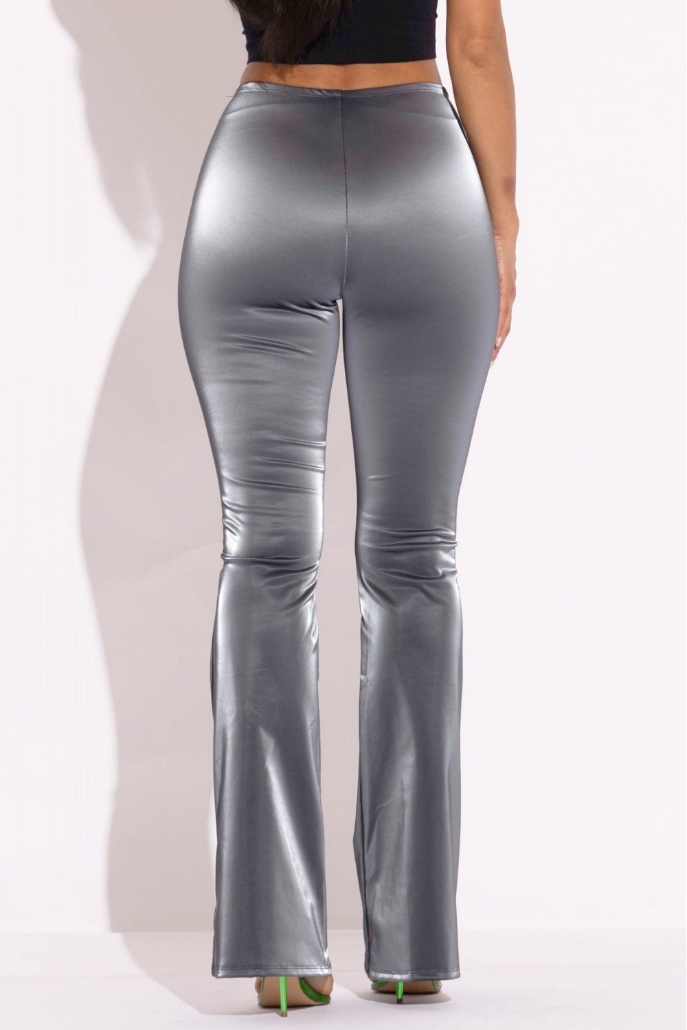 Velvet Pu Flared Pants - Flip Flop Dynasty