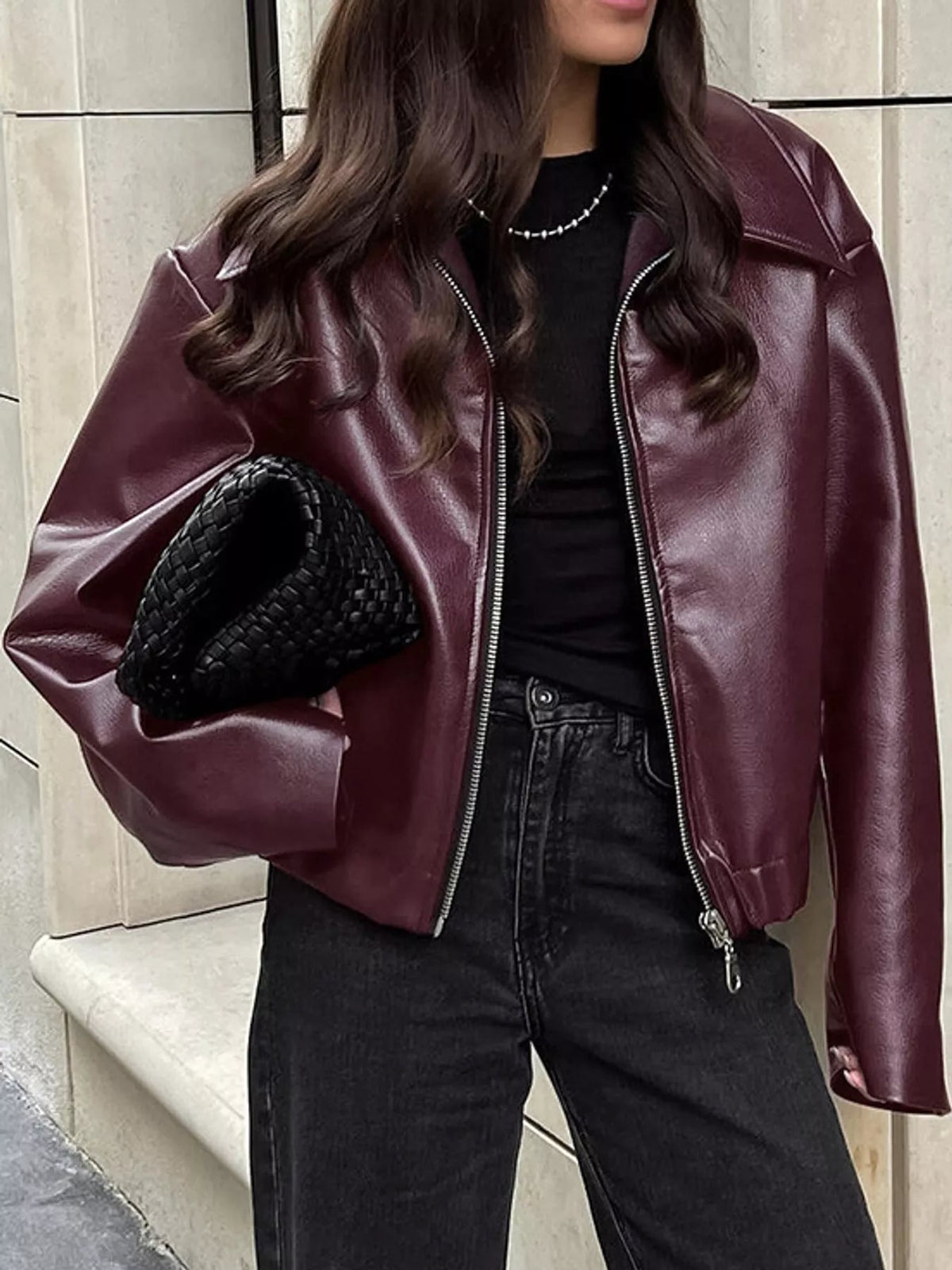 Vintage Faux Leather Zip-Up Jacket - Flip Flop Dynasty