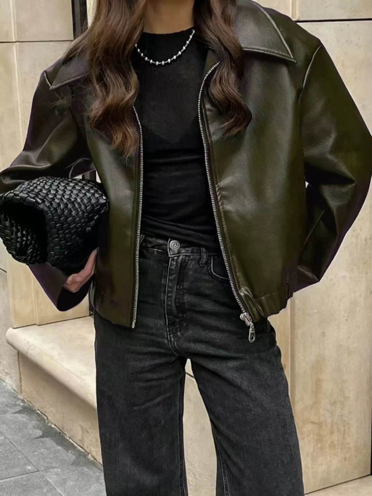 Vintage Faux Leather Zip-Up Jacket - Flip Flop Dynasty