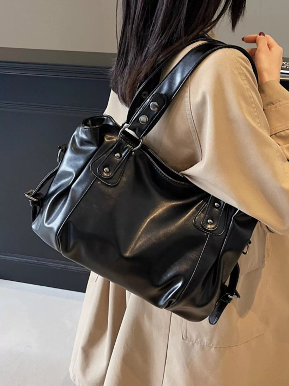 Vintage Style Leather Handbag - Flip Flop Dynasty