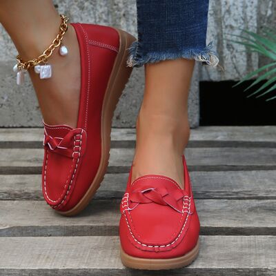 Weave Wedge Heeled Loafers - Flip Flop Dynasty