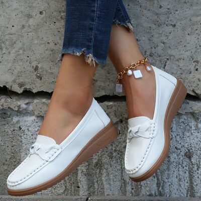 Weave Wedge Heeled Loafers - Flip Flop Dynasty