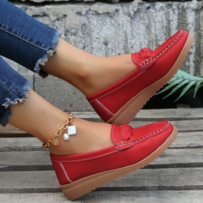 Weave Wedge Heeled Loafers - Flip Flop Dynasty