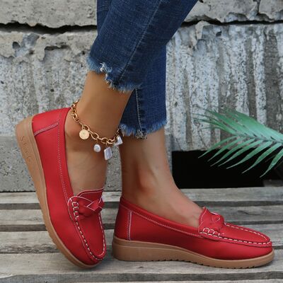 Weave Wedge Heeled Loafers - Flip Flop Dynasty