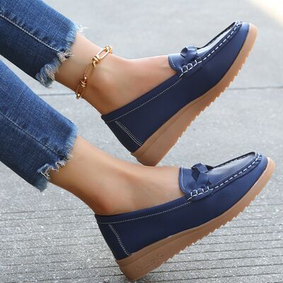 Weave Wedge Heeled Loafers - Flip Flop Dynasty