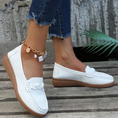 Weave Wedge Heeled Loafers - Flip Flop Dynasty