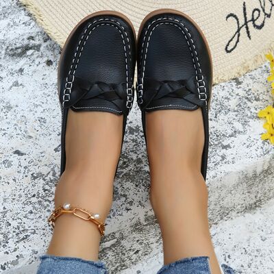 Weave Wedge Heeled Loafers - Flip Flop Dynasty