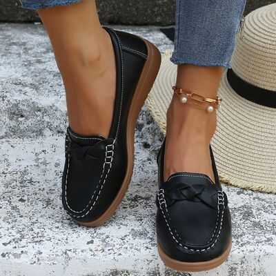 Weave Wedge Heeled Loafers - Flip Flop Dynasty