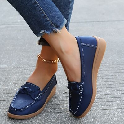 Weave Wedge Heeled Loafers - Flip Flop Dynasty