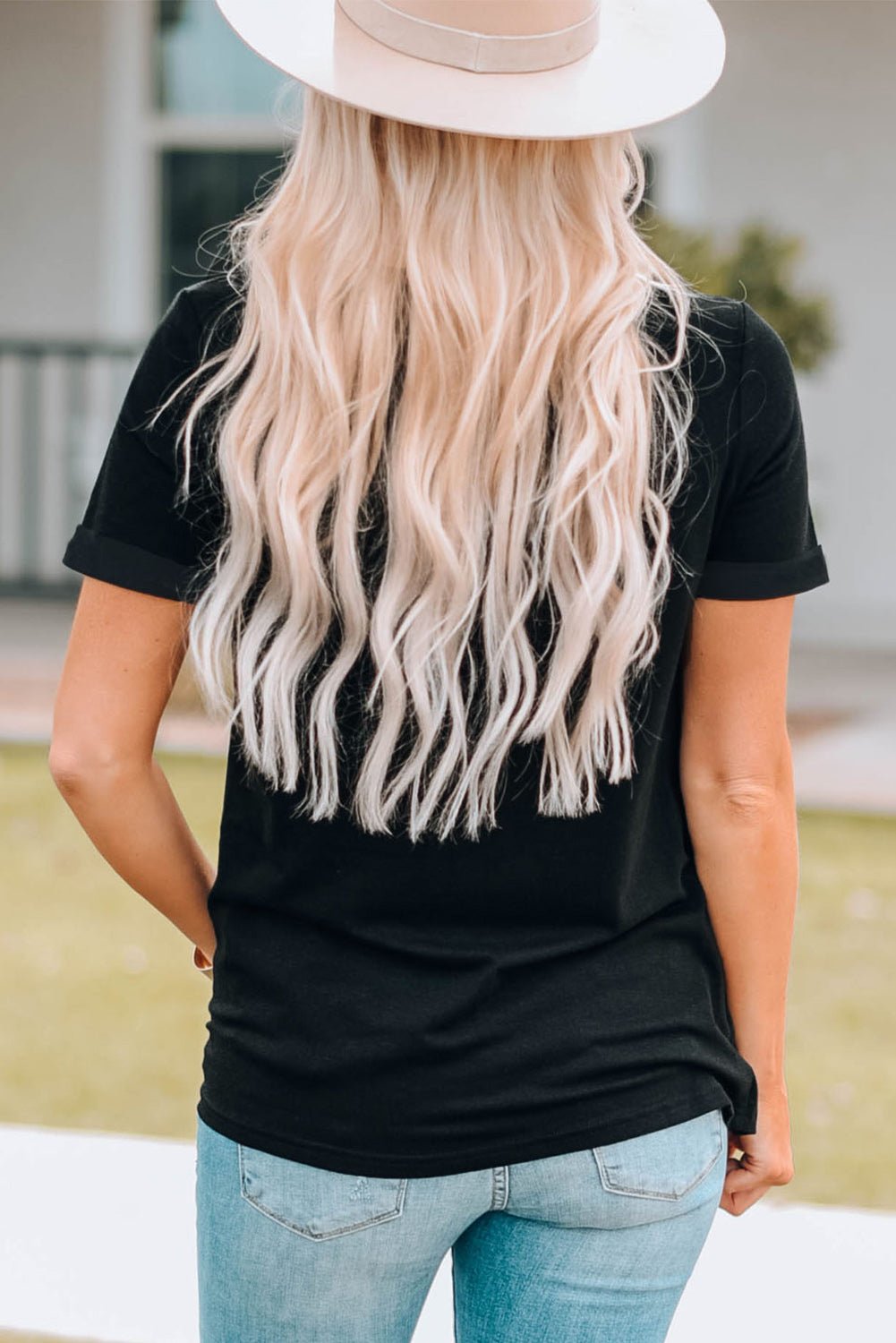 Western Printed Crewneck Graphic Tee - Flip Flop Dynasty