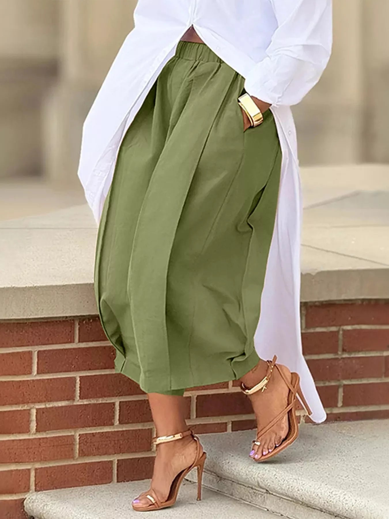 Wide Leg Pleated Detail Pants - Flip Flop Dynasty