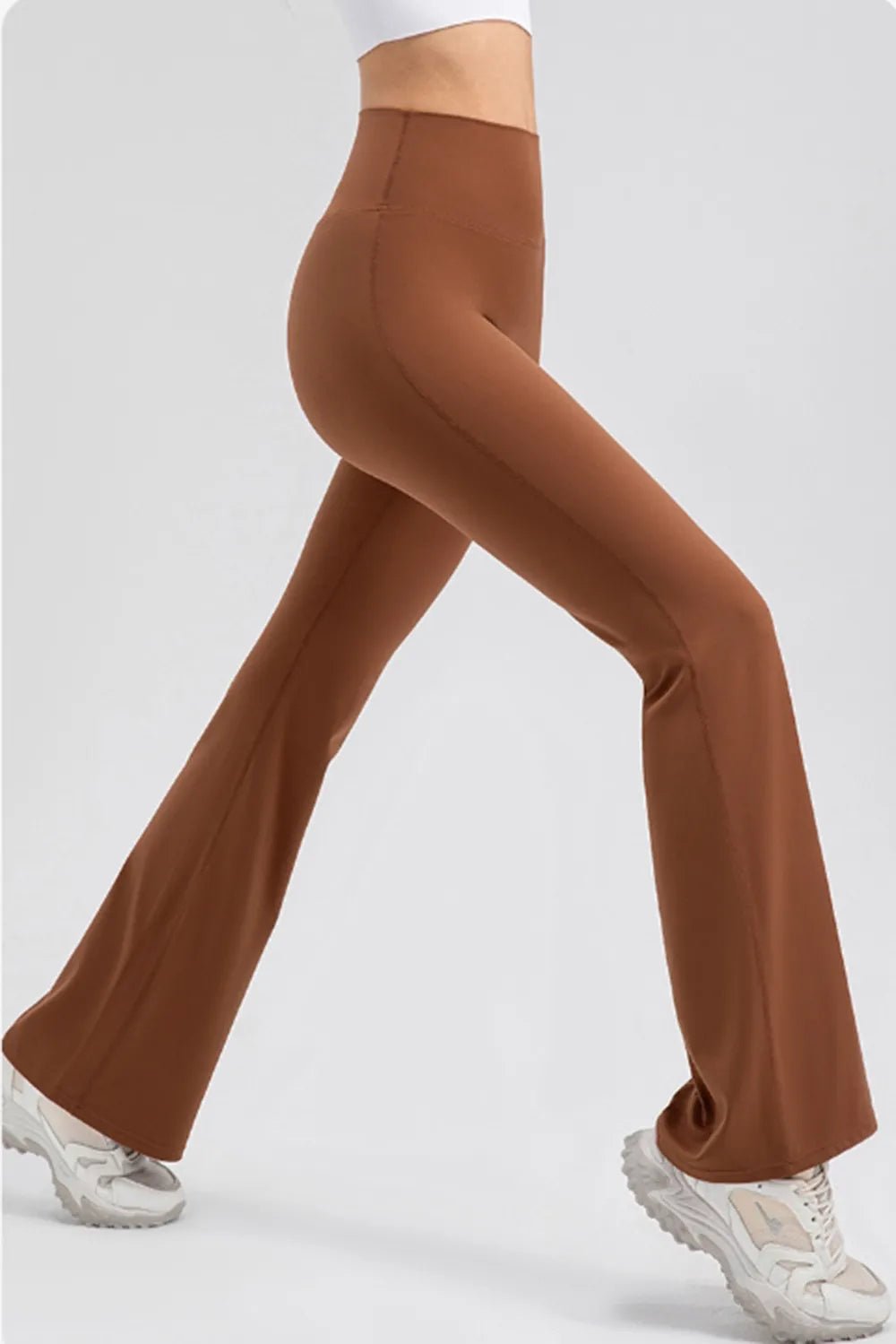 Wide Waistband High Waist Bootcut Active Leggings - Flip Flop Dynasty