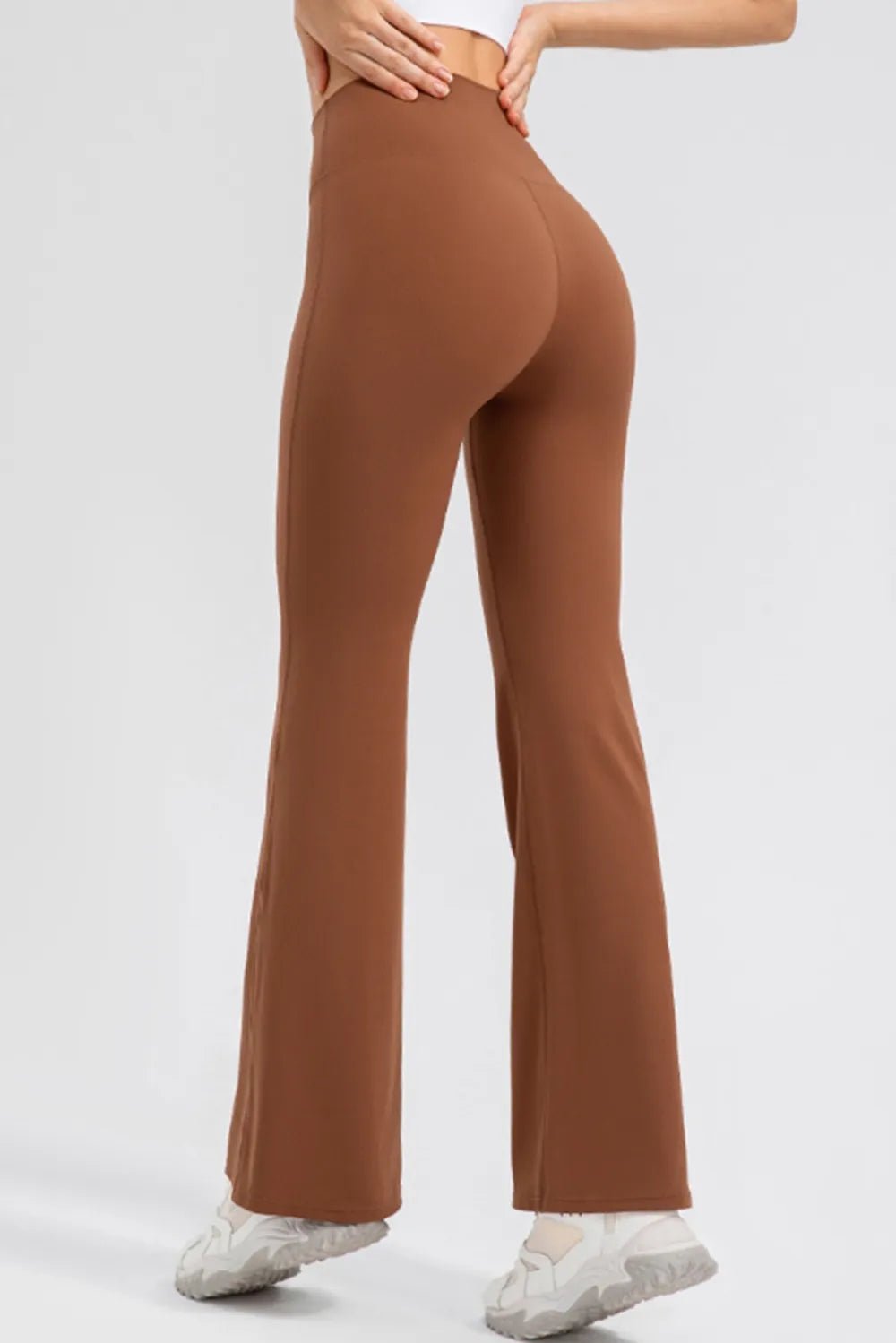 Wide Waistband High Waist Bootcut Active Leggings - Flip Flop Dynasty