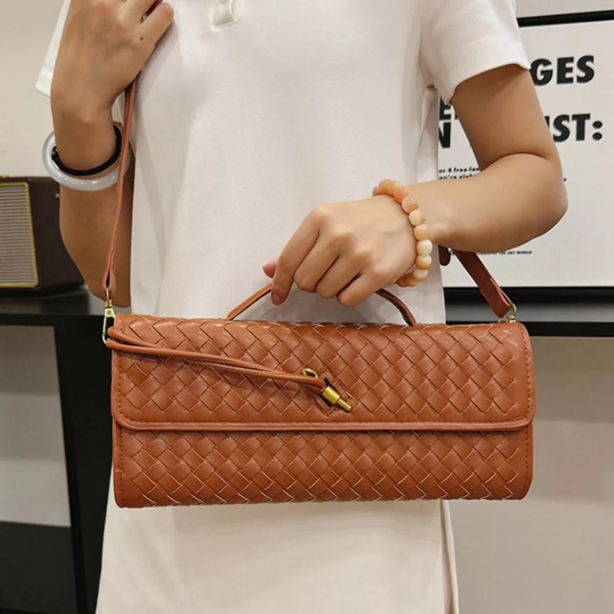 Woven Leather Crossbody Bag - Flip Flop Dynasty