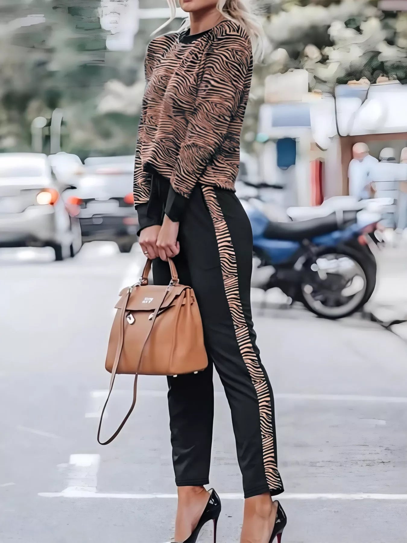 Zebra Print Top and Pants Set - Flip Flop Dynasty