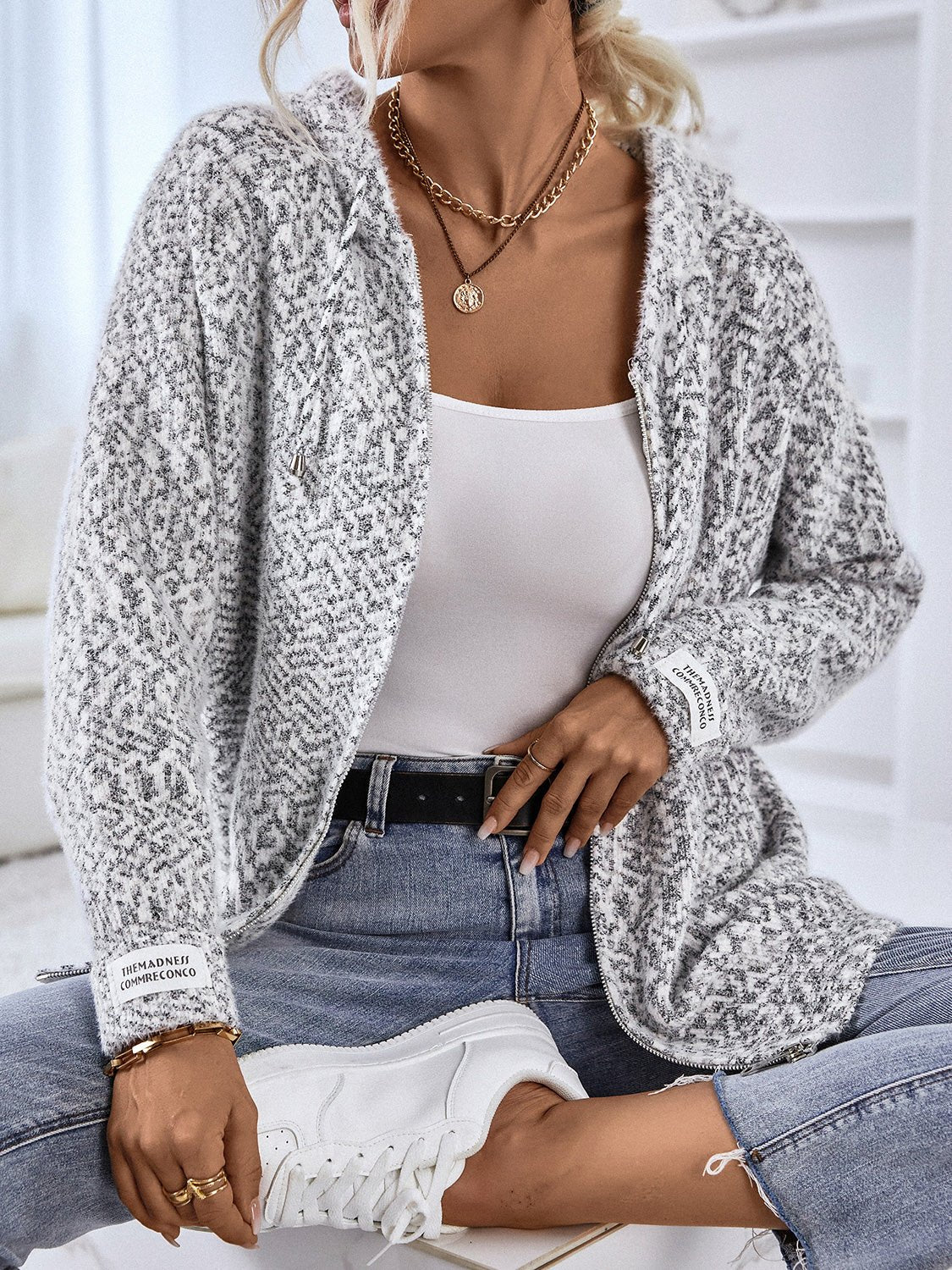 Zip - Up Hooded Sweater - Flip Flop Dynasty