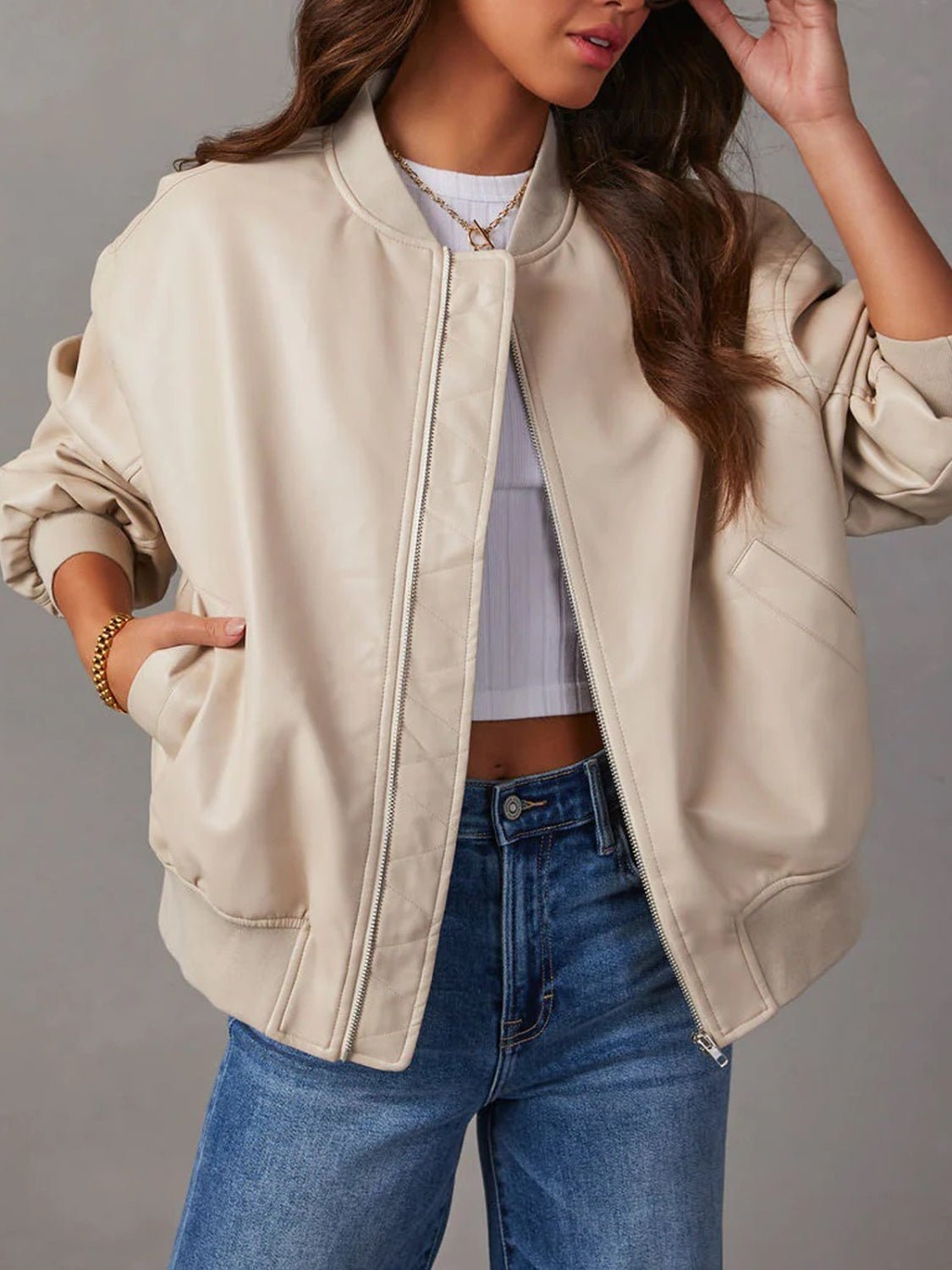 Zip Up Long Sleeve Jacket - Flip Flop Dynasty