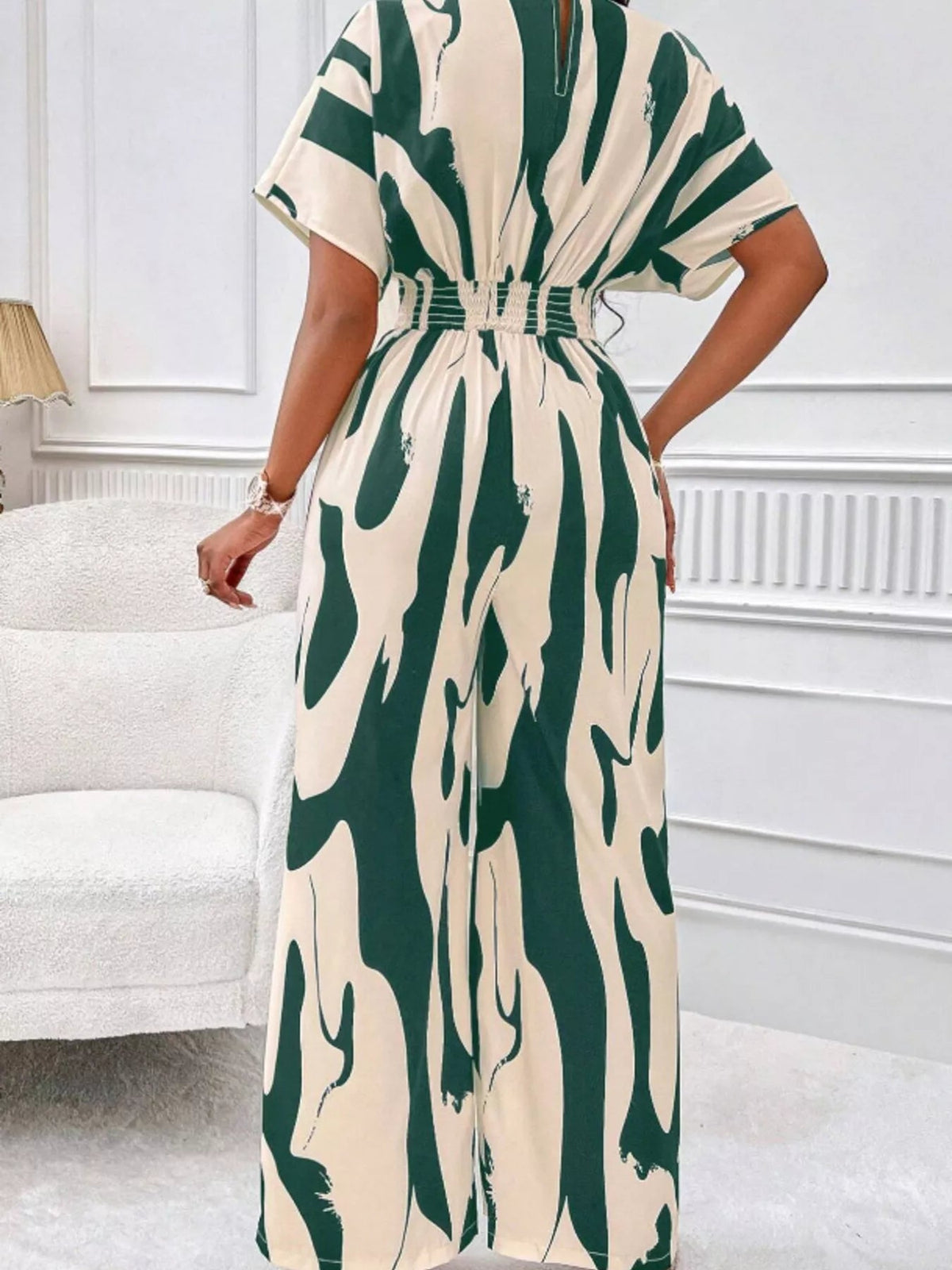 Abstract Print Wide-Leg Jumpsuit - Flip Flop Dynasty