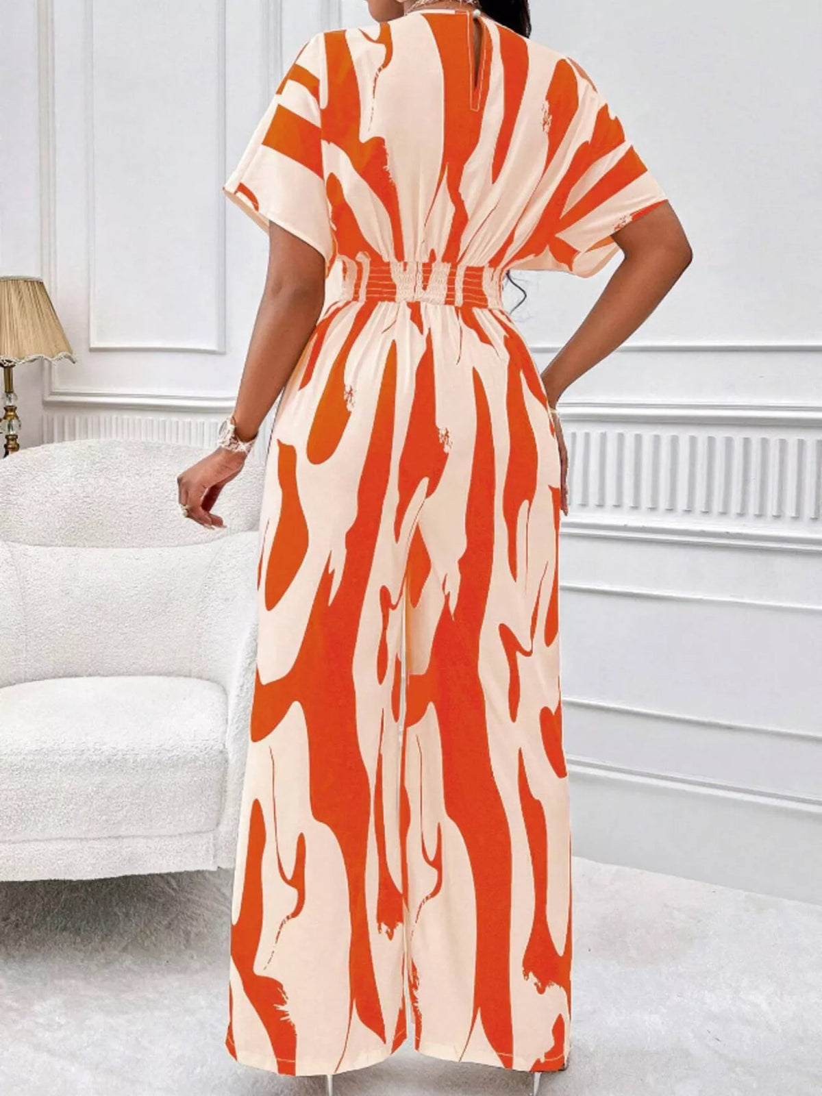 Abstract Print Wide-Leg Jumpsuit - Flip Flop Dynasty