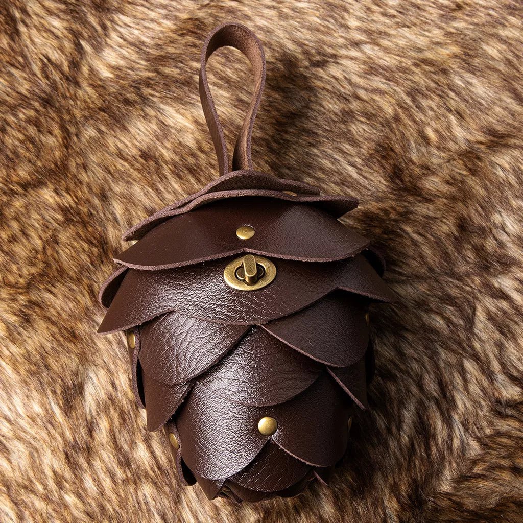 Acorn - Shaped Leather Petal Decor Pouch Bag - Flip Flop Dynasty