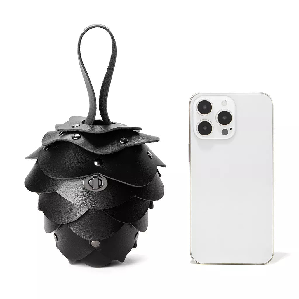 Acorn - Shaped Leather Petal Decor Pouch Bag - Flip Flop Dynasty