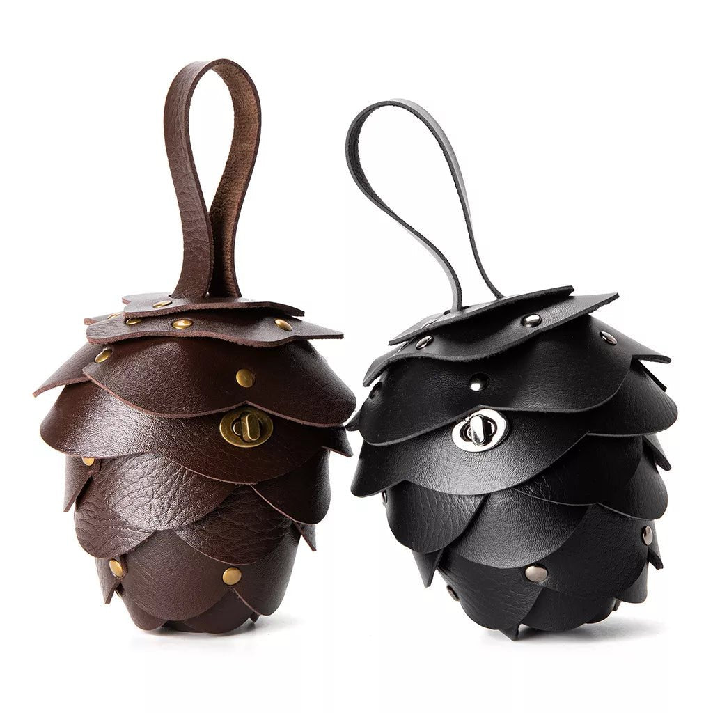 Acorn - Shaped Leather Petal Decor Pouch Bag - Flip Flop Dynasty