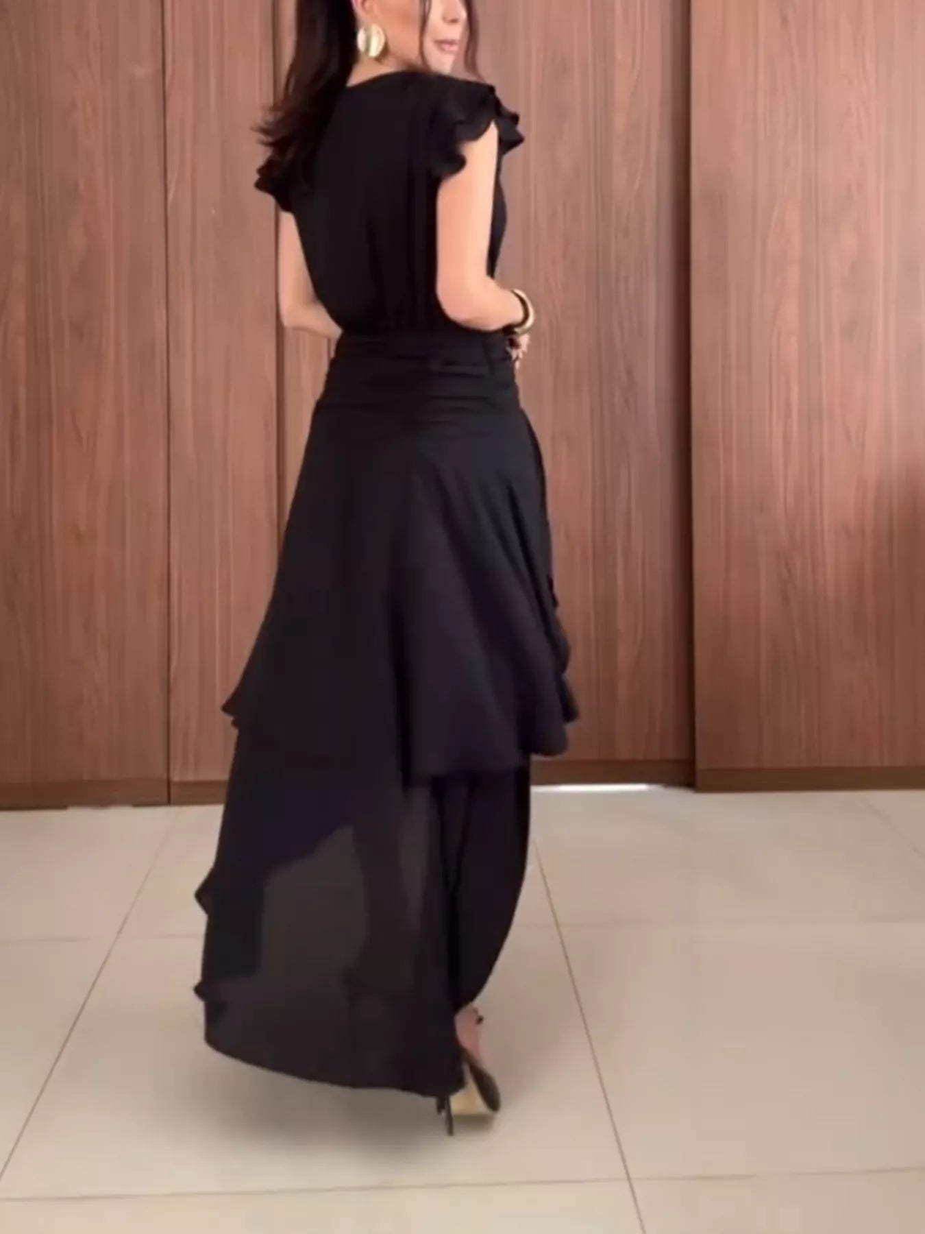 Asymmetrical Ruffled Hem Dress - Flip Flop Dynasty