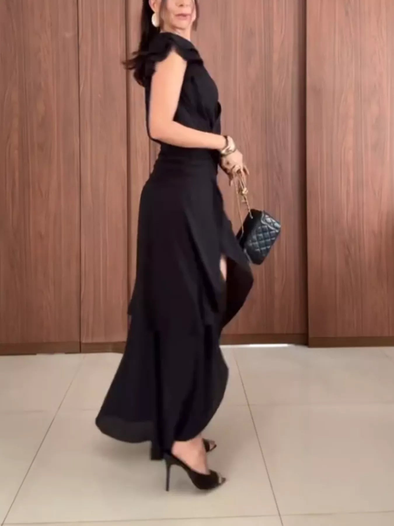 Asymmetrical Ruffled Hem Dress - Flip Flop Dynasty
