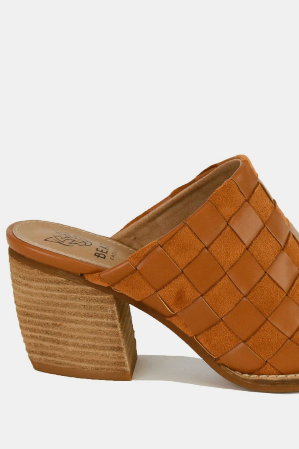 Beast Fashion Woven Checkerboard Block Heel Mule Shoes - Flip Flop Dynasty