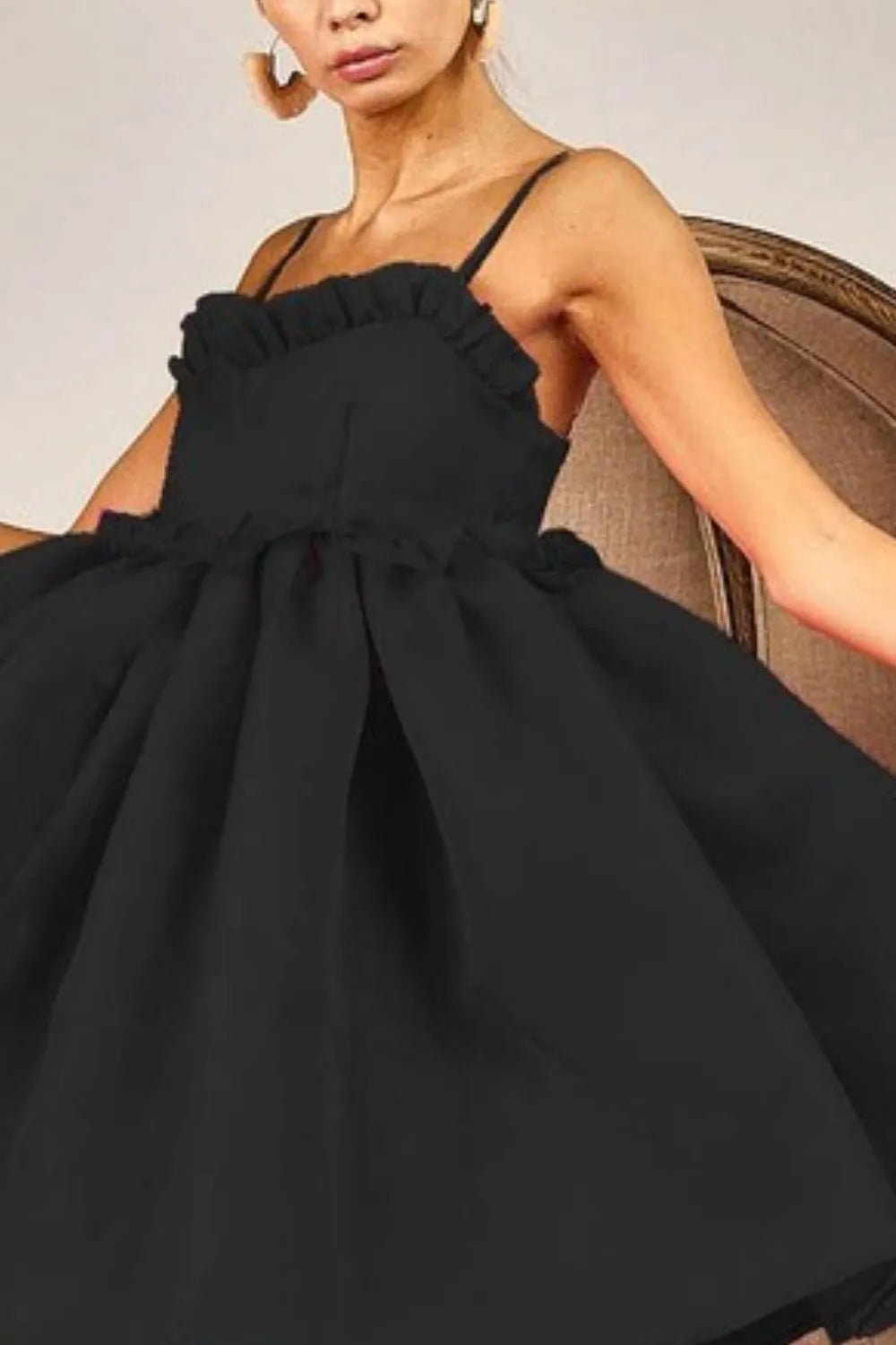 BiBi Ruffled Edge Sweet Heart Neck Sleeveless Tulle Dress - Flip Flop Dynasty