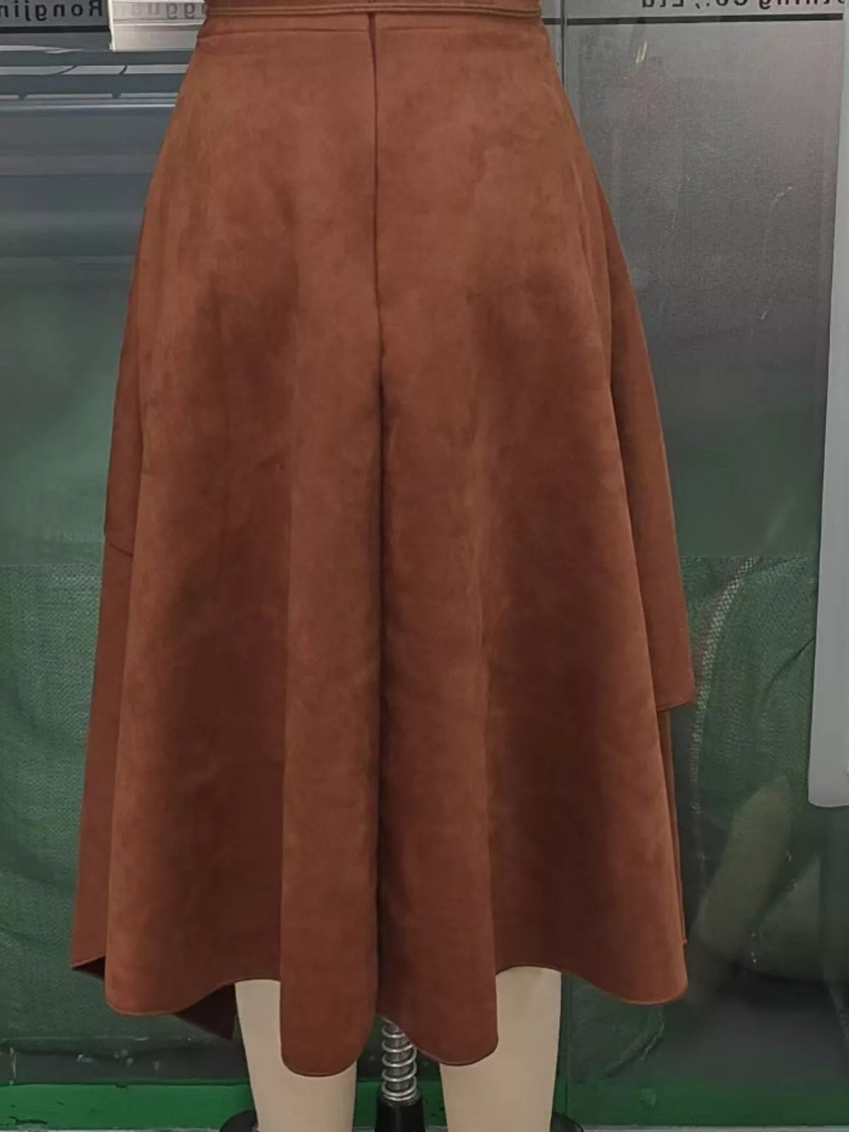 Bohemian Suede Wrap Skirt with Tassel Accents - Flip Flop Dynasty