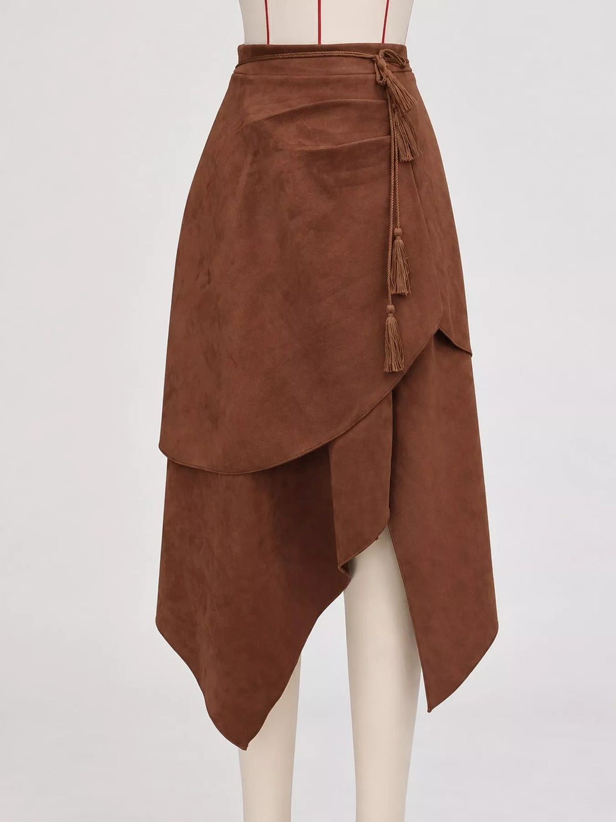 Bohemian Suede Wrap Skirt with Tassel Accents - Flip Flop Dynasty