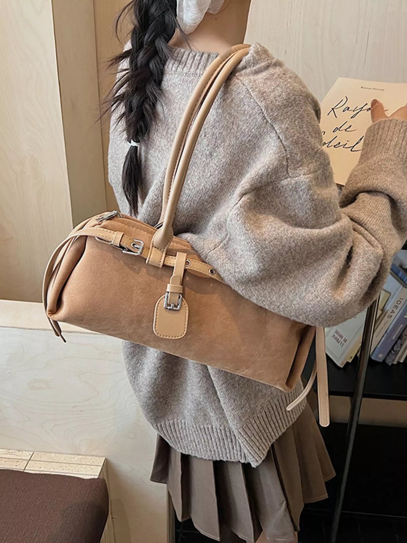 Buckle Decor Shoulder Bag - Flip Flop Dynasty