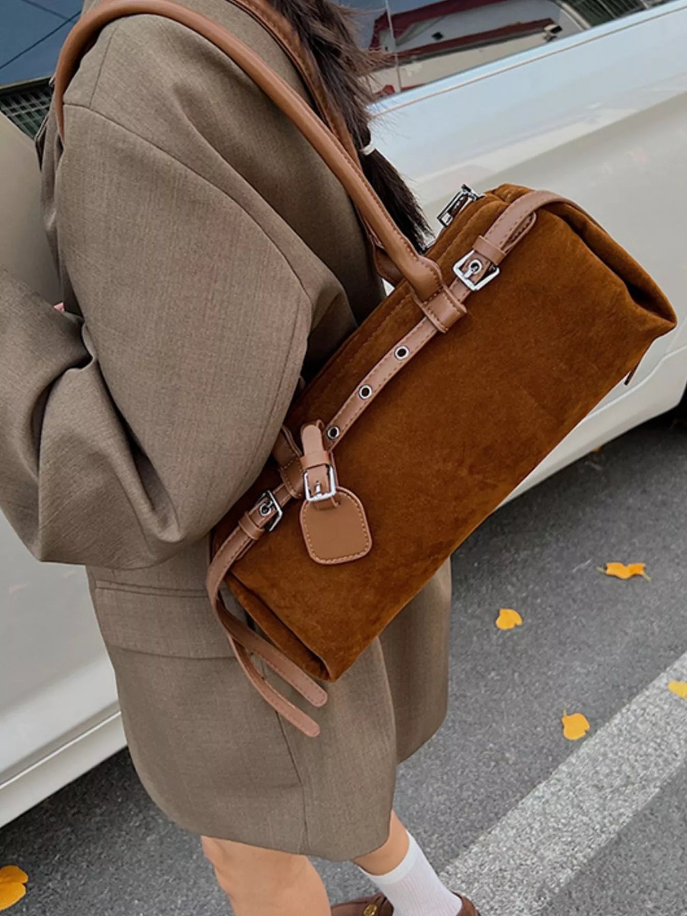 Buckle Decor Shoulder Bag - Flip Flop Dynasty