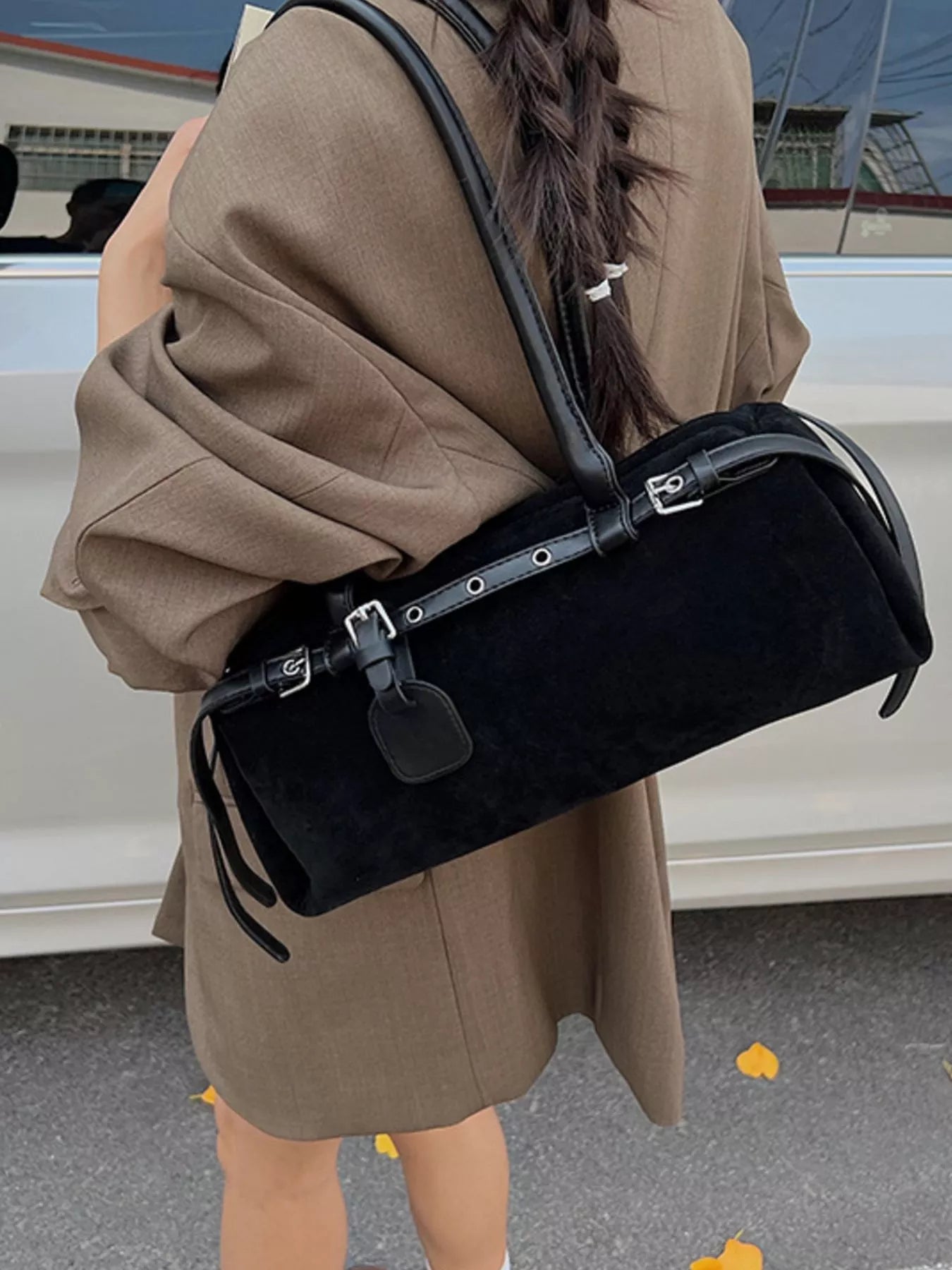 Buckle Decor Shoulder Bag - Flip Flop Dynasty