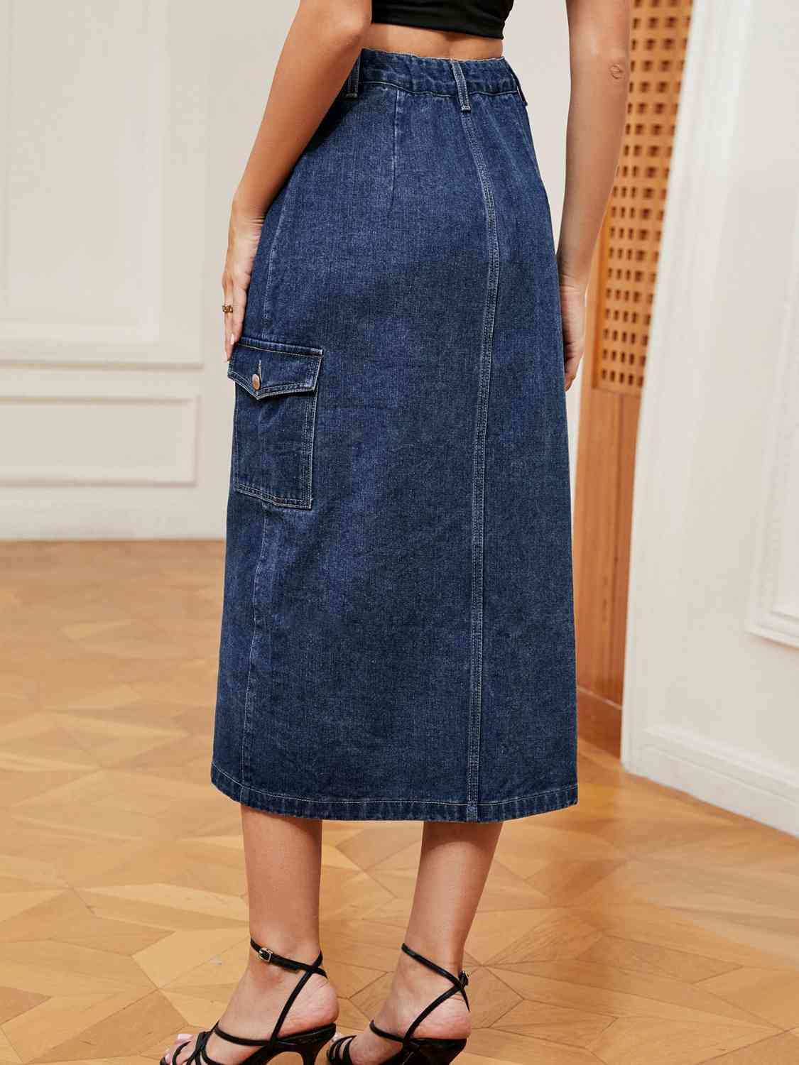 Button Down Denim Skirt - Flip Flop Dynasty