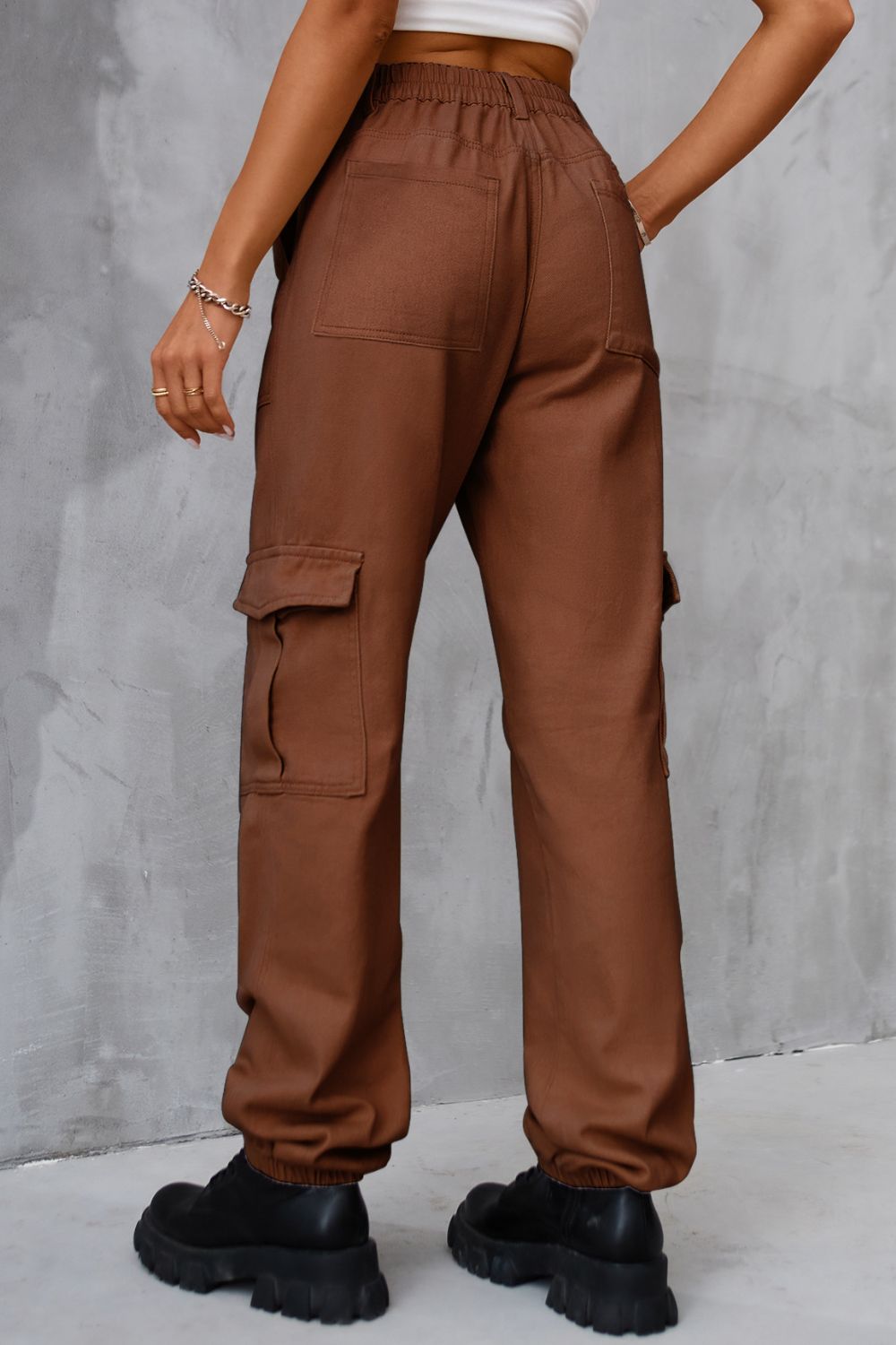 Buttoned High Waist Jeans with Pockets - Flip Flop Dynasty