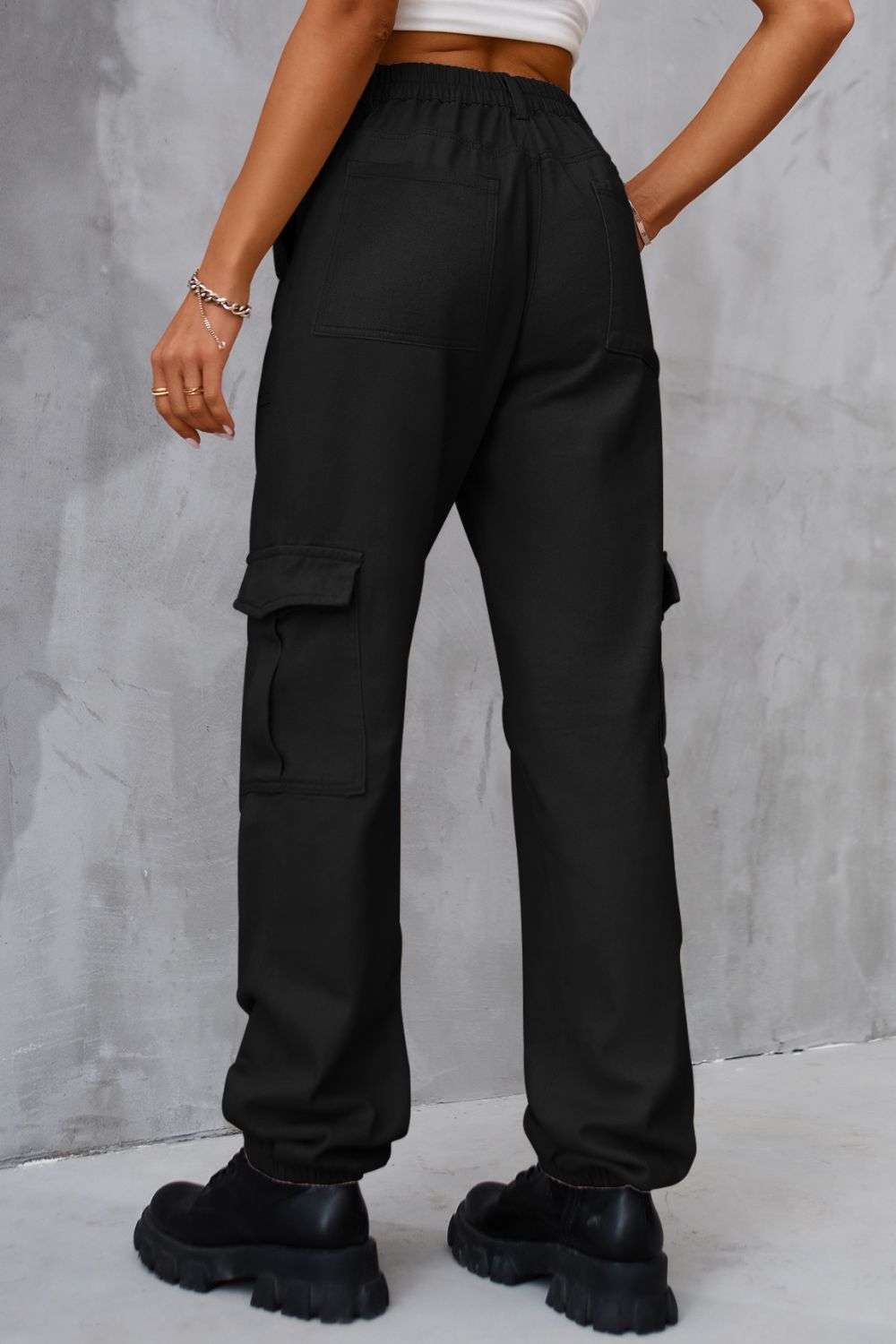 Buttoned High Waist Jeans with Pockets - Flip Flop Dynasty