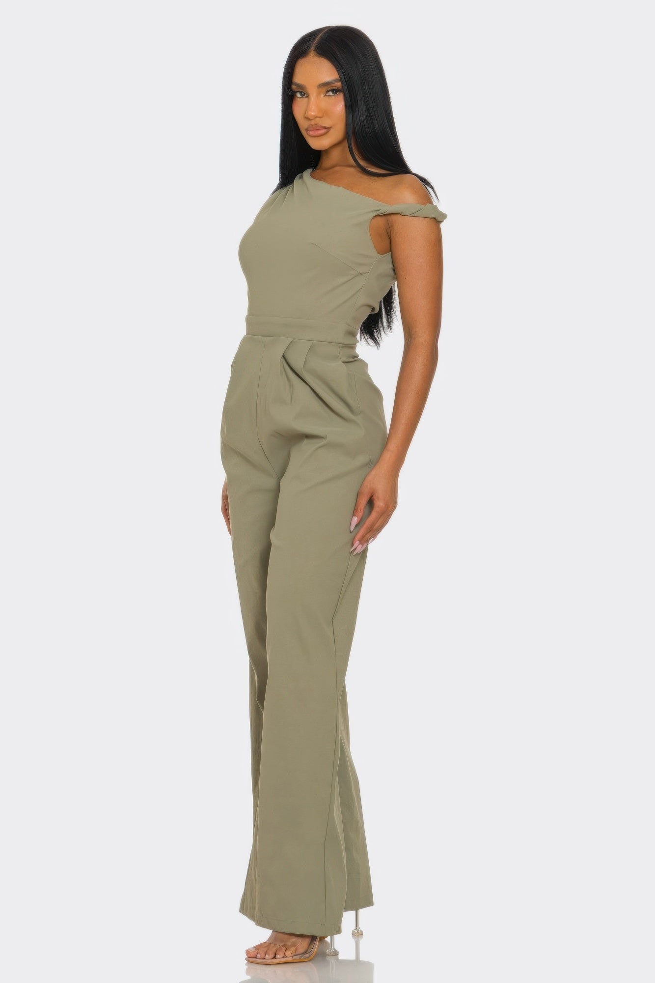 Chic Poise One - shoulder Jumpsuit - Flip Flop Dynasty