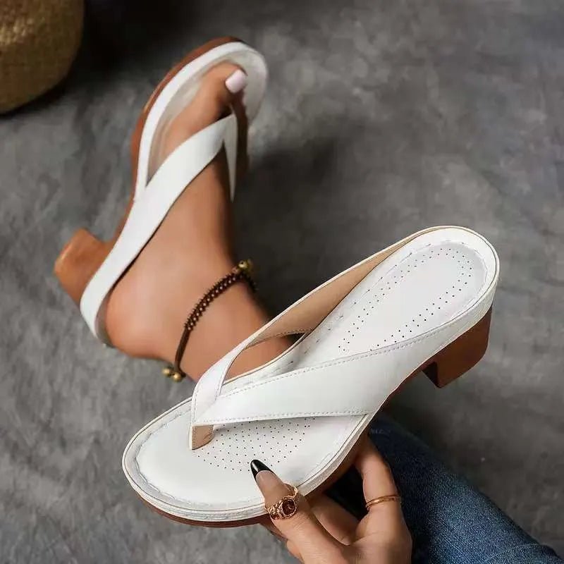 Chunky Heel Toe Post Sandals - Flip Flop Dynasty