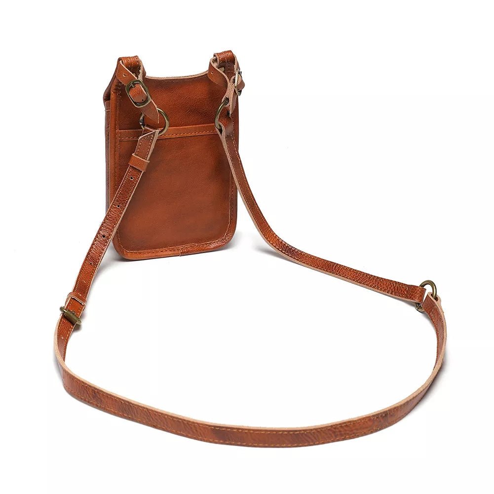 Cowhide Leather Crossbody Bag with Metal Clasp - Flip Flop Dynasty