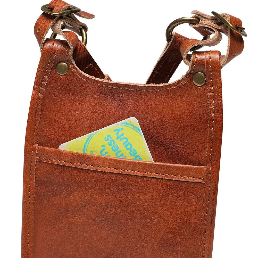 Cowhide Leather Crossbody Bag with Metal Clasp - Flip Flop Dynasty