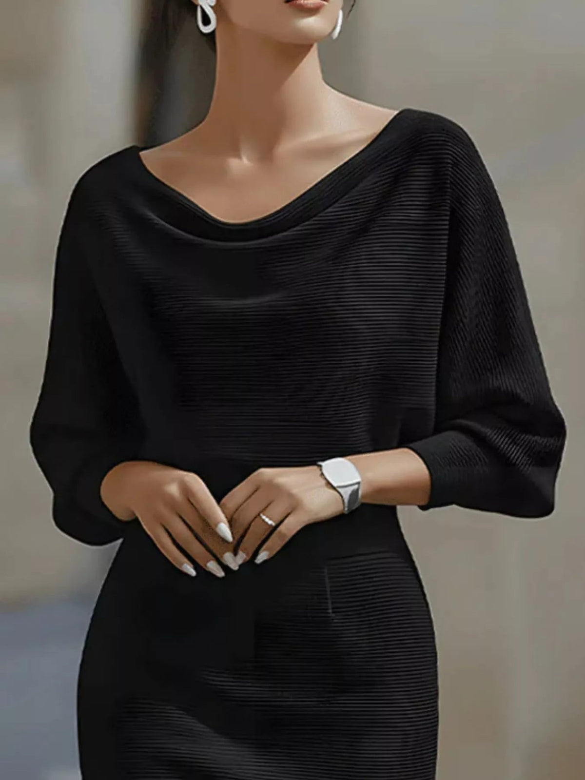 Cowl Neck Bodycon Midi Dress - Flip Flop Dynasty