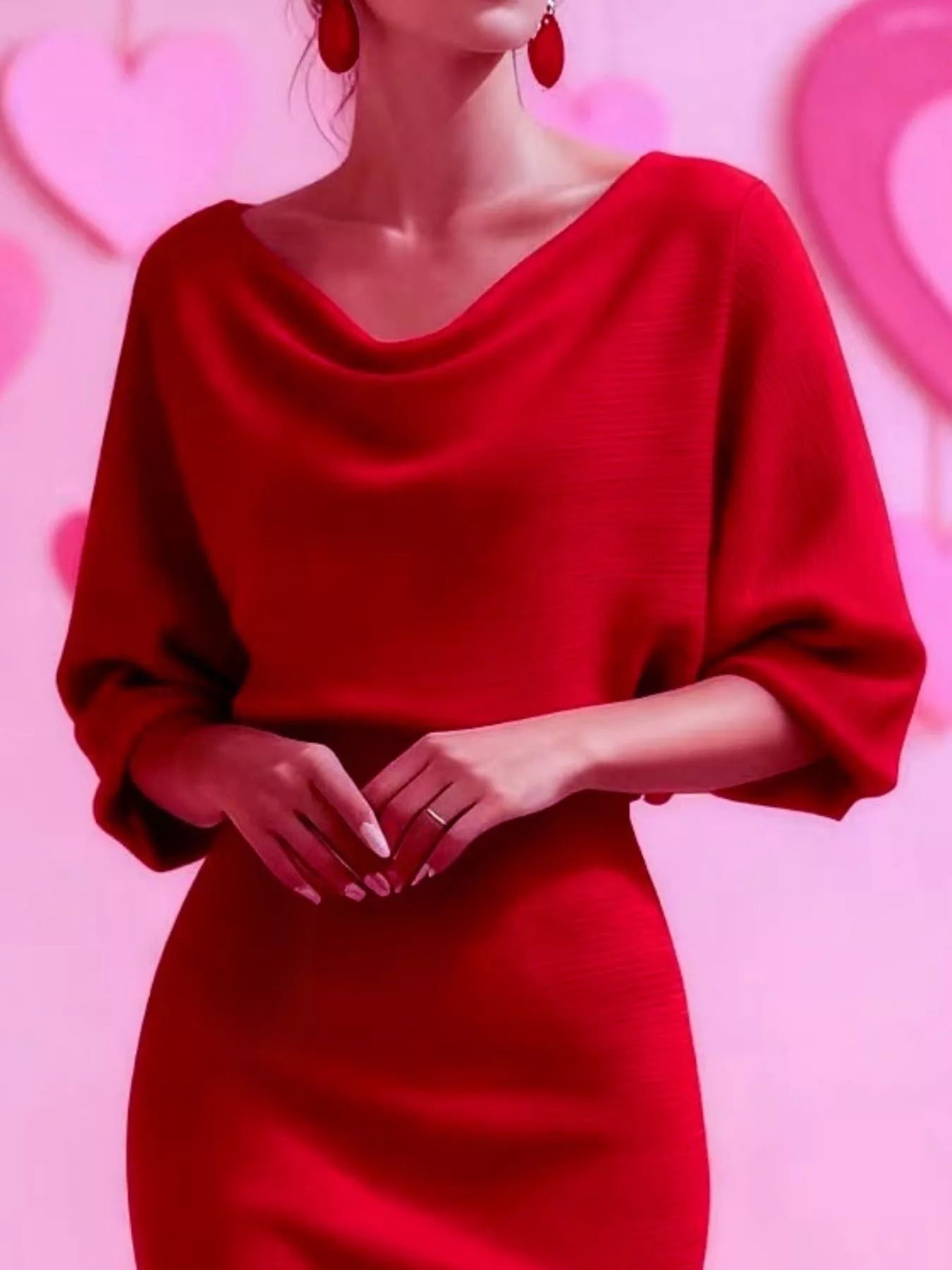 Cowl Neck Bodycon Midi Dress - Flip Flop Dynasty
