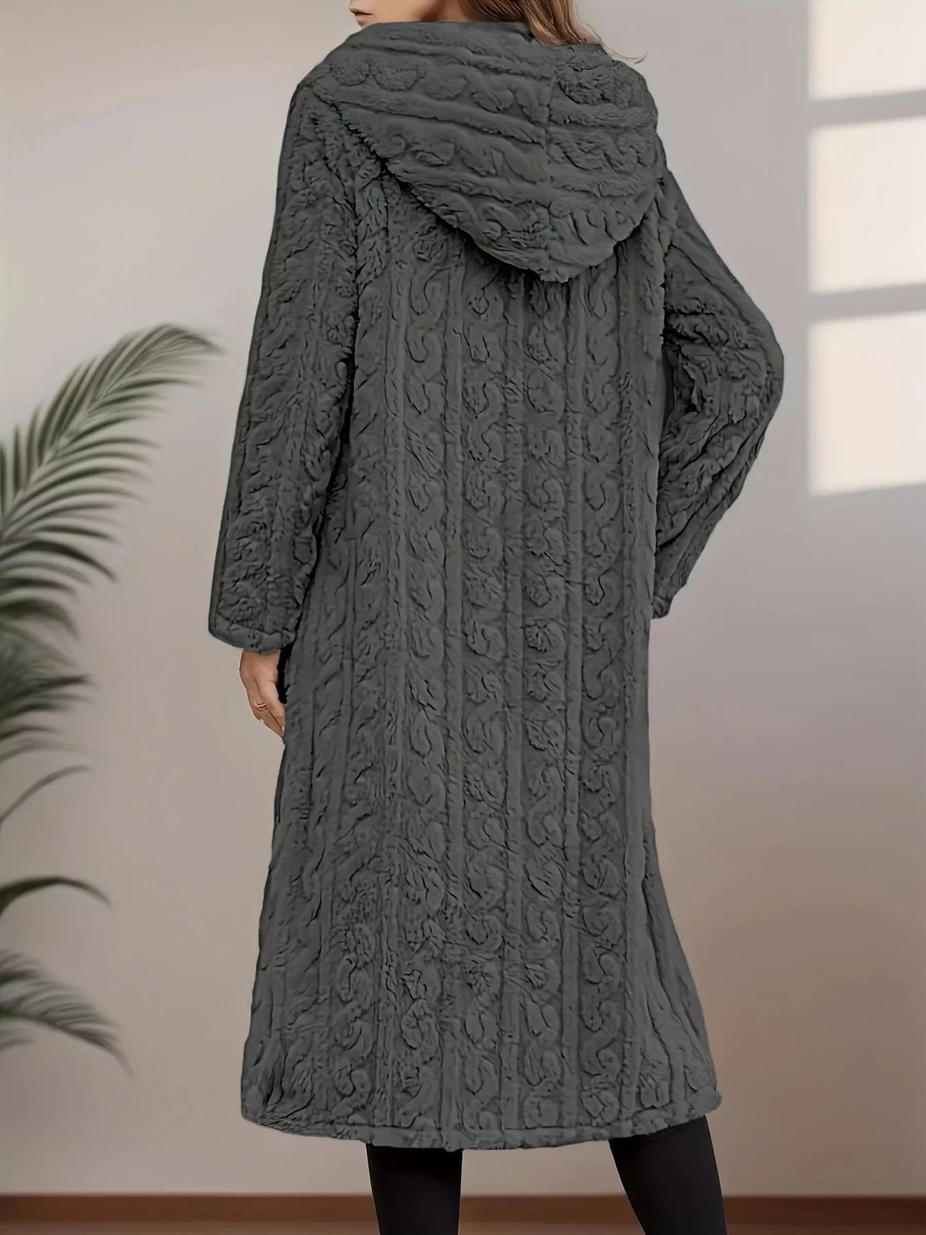 Cozy Hooded Button Up Longline Outerwear - Flip Flop Dynasty