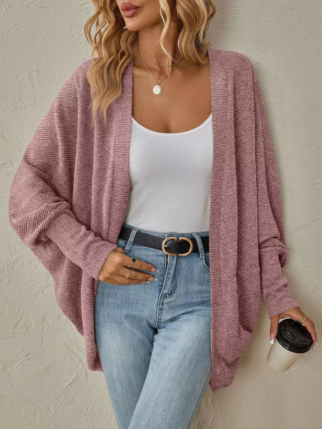 Cozy Oversized Open Front Knit Cardigan - Flip Flop Dynasty