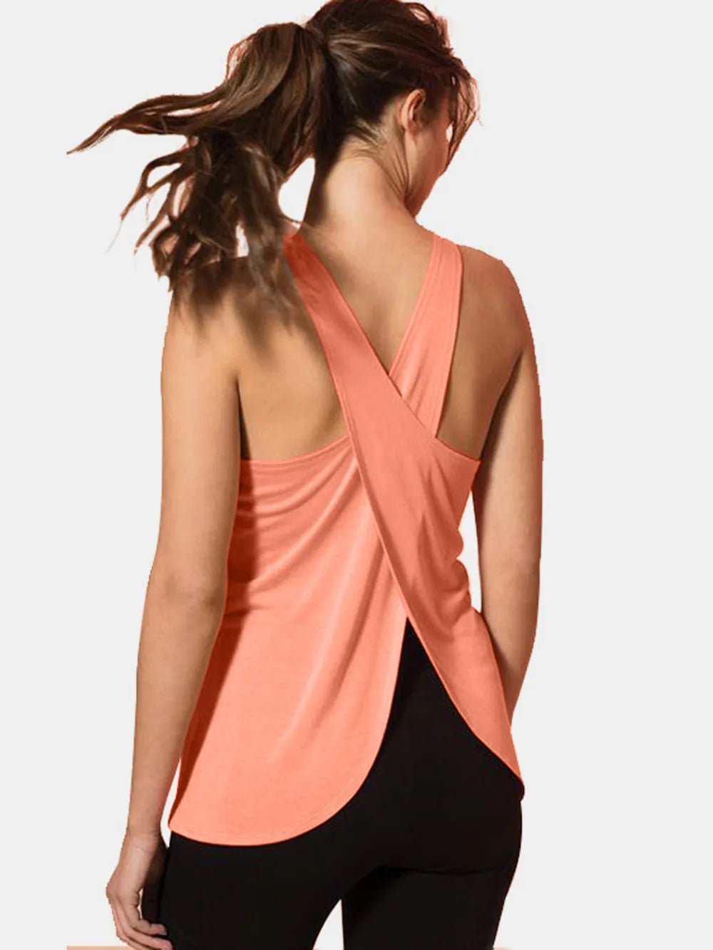 Crisscross Scoop Neck Active Tank - Flip Flop Dynasty