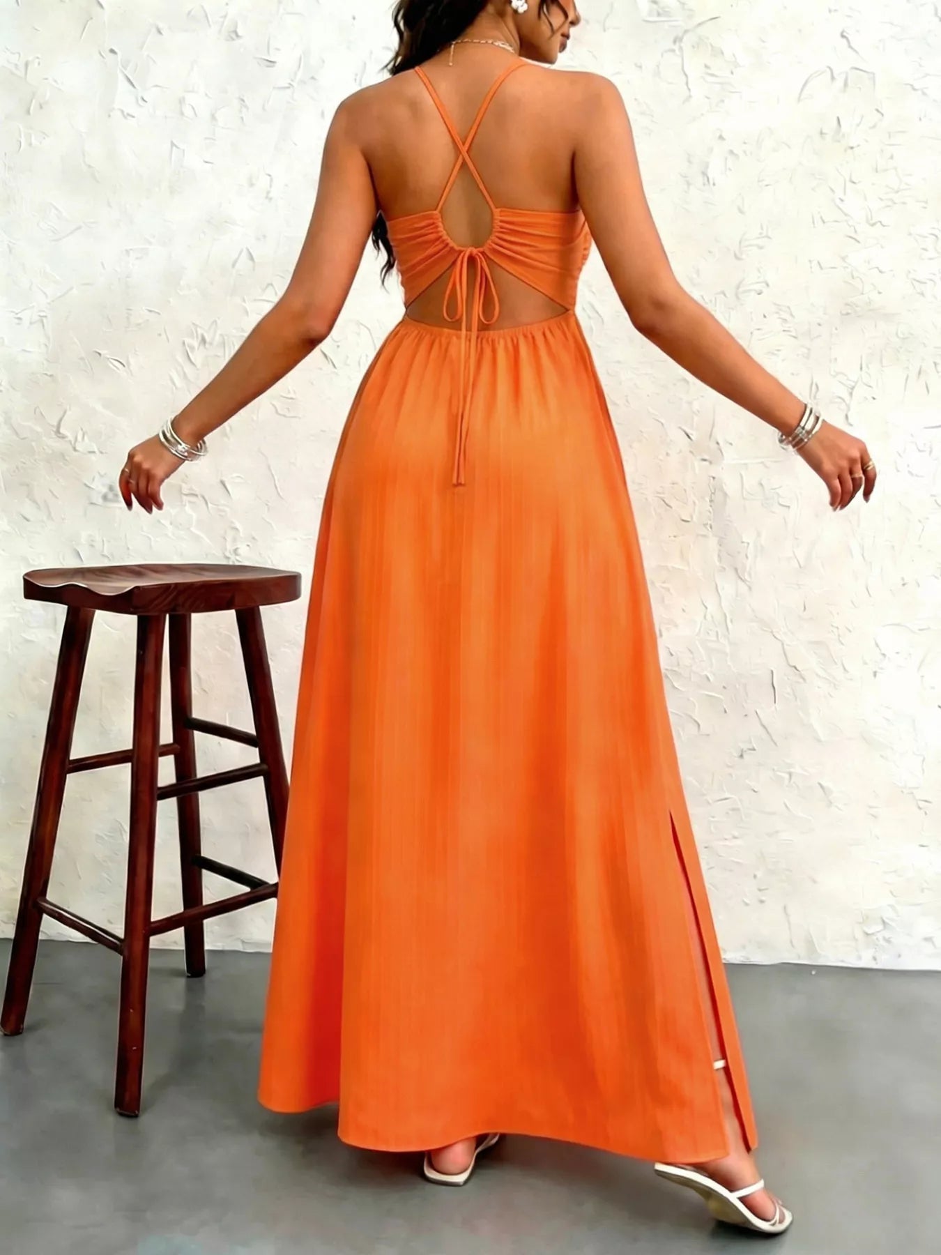 Cutout Front Slit Maxi Dress - Flip Flop Dynasty