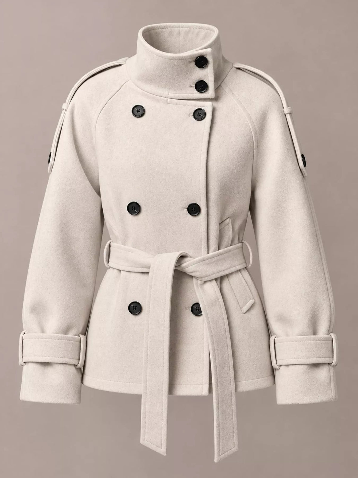 Double-Breasted Belted Outerwear - Flip Flop Dynasty